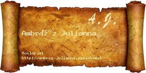 Ambróz Julianna névjegykártya